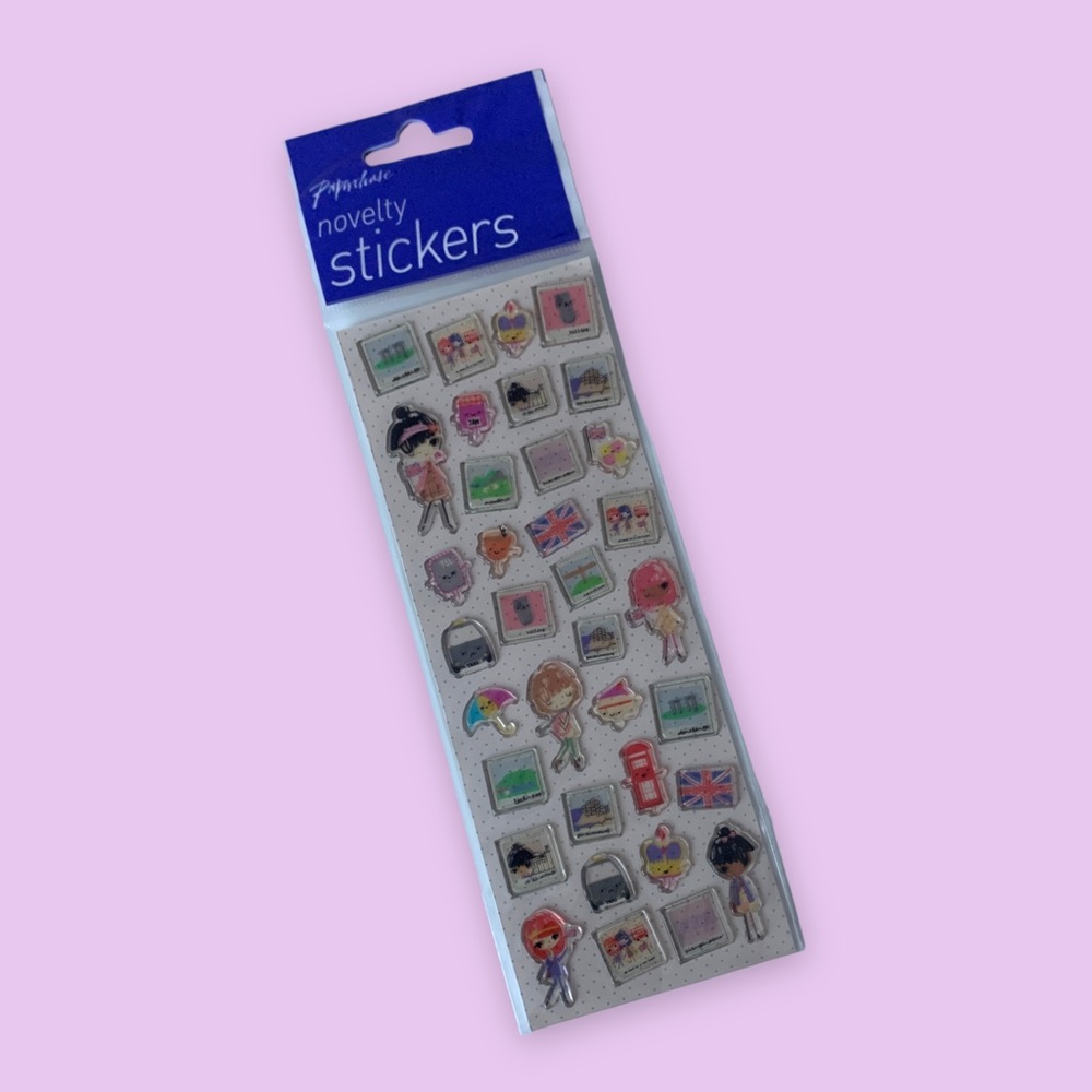 UK/London Novelty 3D Stickers Sheet - Stationery, Journals, Scrapbooking, Crafts
